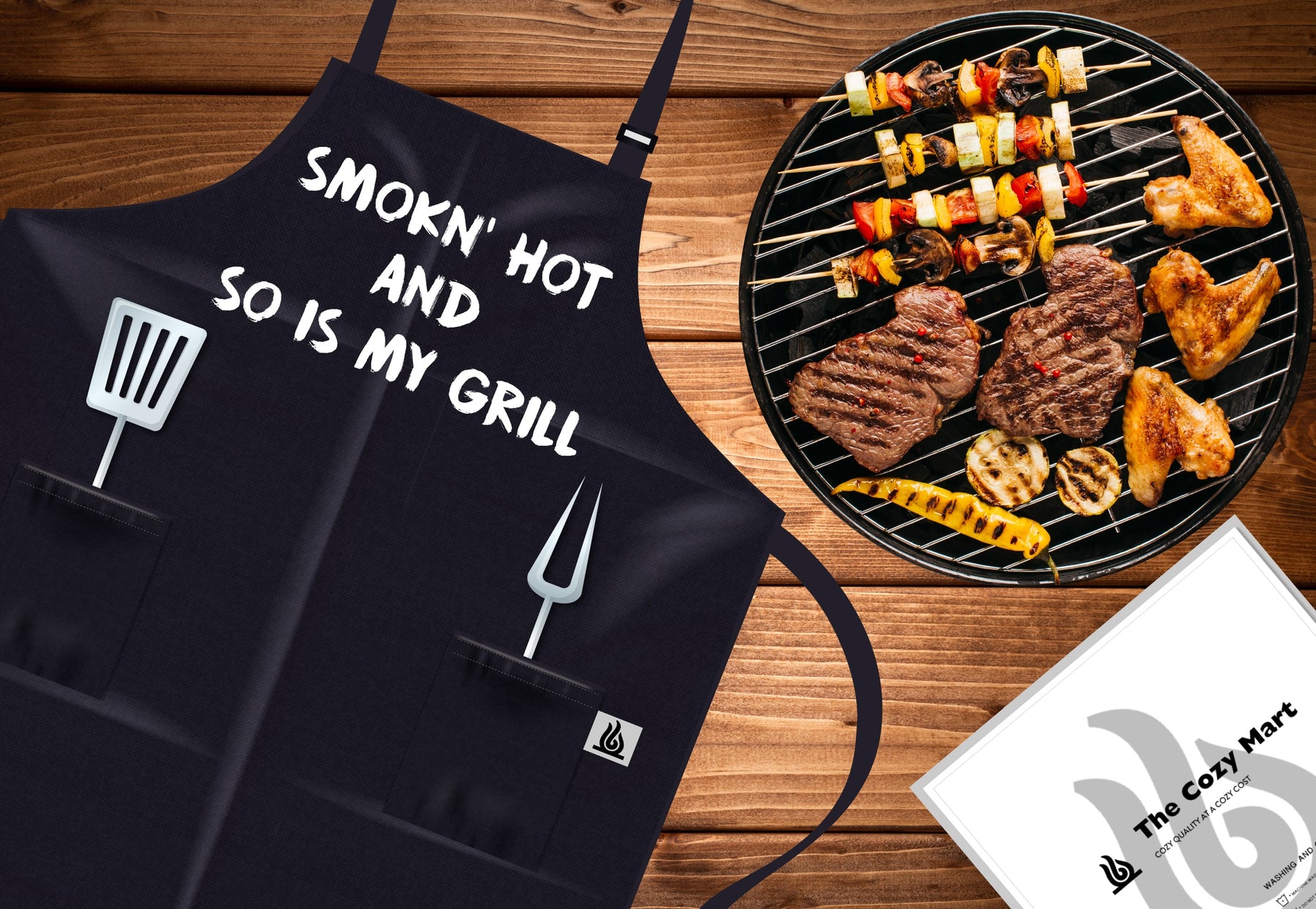 Funny BBQ Apron Grilling Gift Novelty Fathers Day Grilling Gift BBQ I Wear  My Cape Backwards Barbecue Grill Gift for Men 